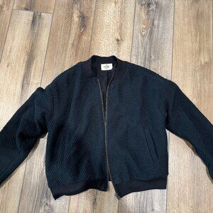 Womens Marine Layer Birdseye Bomber in Anthracite SZ L - Great Condition!!